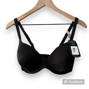 Maidenform T-Shirt Bra 36D Black Convertible Straps Smooth Cup NWT